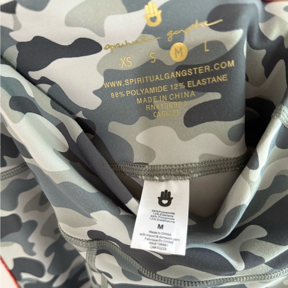 Spiritual Gangster Camo Print Glitter Striped Leggings - Size Medium - NWT - Picture 5 of 13